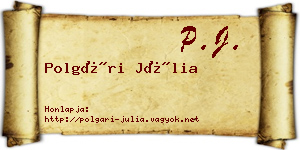 Polgári Júlia névjegykártya